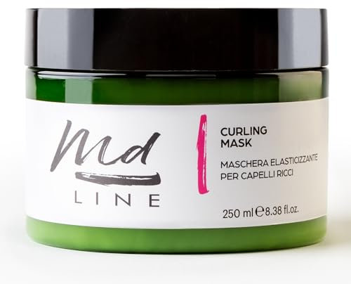 MD Line Maschera Professionale Capelli Ricci Perfetti per Definizione e Idratante Anticrespo Capelli Mossi o Crespi con Formula Botanica Naturale Delicata (250 ml)