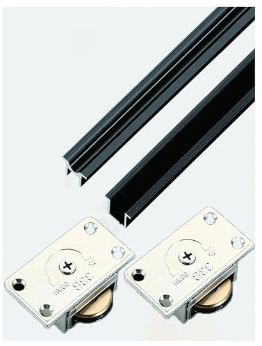 Kit de quincaillerie for porte de grange coulissante à voie unique for armoire, kit de rail for portes de placard de rangement(80cm/31.4in)