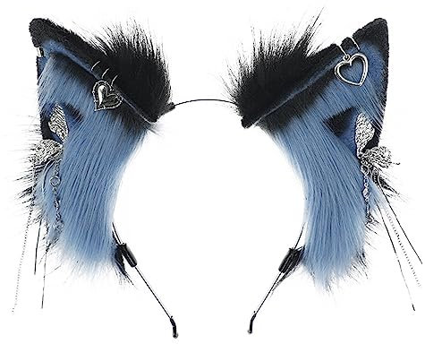 Wayfadacc Anime-Haarreif für Mädchen, Plüsch-Ohr-Haarband, Cosplay-Kostüm, Party, exotischer Stil, Kopfschmuck für Damen, Comic-Show-Kopfbedeckung