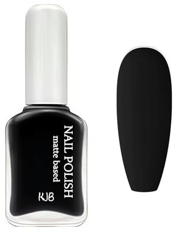 Black Nail Varnish - Matte Black Nail Polish - Mist Effect Matte Nail Polish - Air Fast Dry Long Lasting Nail Varnish - Oil Based Formula Nail Paint For Womne Girls