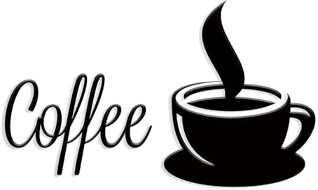 WVOPIAHY Schwarze Metall Kaffeebar Dekor Wanddekoration Kaffeetasse Design für Küche Wand Art Dekor Kaffeebar Zubehör