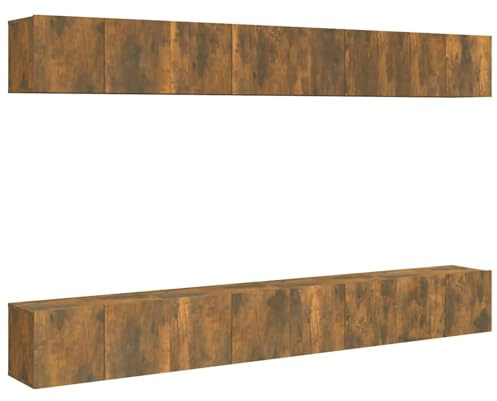 Gecheer Smoked Oak Engineered Wood TV Cabinet with Wall-Mount Design - 60x30x30 cm Model3120308