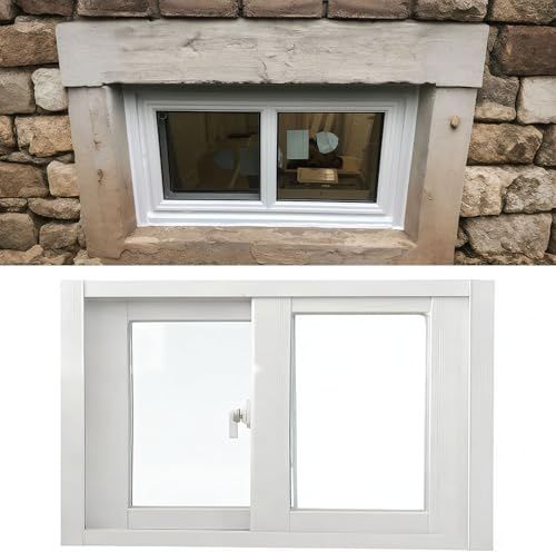 yurstcggh Ventana de repuesto de aleación de aluminio con marco de marco de empuje,para Sótano, Baño, Cobertizos Y Gallineros, Ventana De Techo 100×50cm Blanco