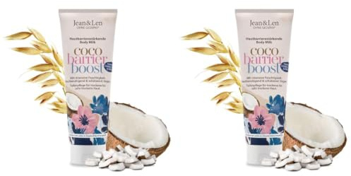 Jean & Len Body Milk Ceramide Complex & Kokosöl, reichhaltige Textur, hautbarrierestärkende Pflegeformel, Kokos-Duft, Bodylotion für trockene bis sehr trockene Haut, ohne Parabene & Silikone, 250 ml