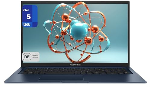 ASUS Vivobook 17 Business Laptop, Intel Core 5 120U, 40 GB DDR4 RAM, 2 TB PCIe SSD, 17.3 FHD (1920x1080) Display, Intel Graphics, QWERTZ Tastatur, Windows 11 Home, Blau