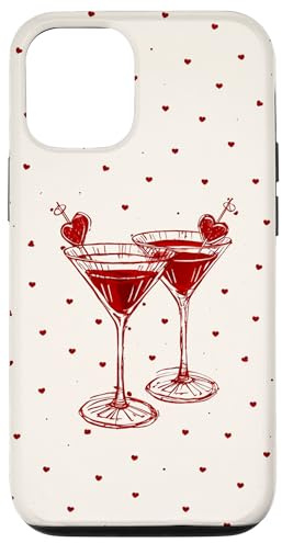Martini Glass Pink Olive Bartender And Hearts Cocktail Beige Case for iPhone 12/12 Pro