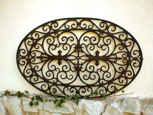 antikas – tappetino in stile casa di campagna – Filigrana decorato, resistente alle intemperie Zerbino Griglia ovale