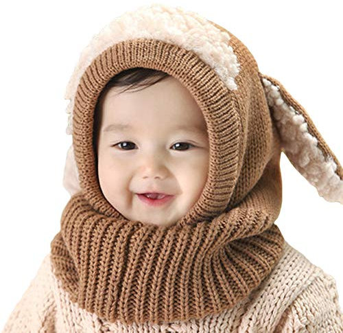 iHomey Kleinkind SchalMütze mit Ohren Baby Jungen Mädchen Wintermütze Schal Set 6-36 Monaten Kinder Strickmütze mit Ohrenwärmer Sturmhaube Winter Mütze Schal Halswärmer Set Beanie Hut Schal Set