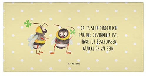 Mr. & Mrs. Panda 50 x 100 Handtuch Hummeln Kleeblatt - Geschenk, Handtücher, groß, Biene, lustige Sprüche, Tiermotive, glücklich Sein, Spruch