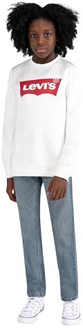Levi's Kids Lvb-Batwing Crewneck Sweatshirt Garçon Marshmallow 10 Ans