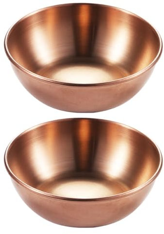 Cabilock Schale Kupfer Gewürzschalen 2 StüEdelstahl-Saucenschale Sushi-Tauchschale Saucenbecher Prtinsbecher Gewürzschale Saucenplatte Vpeise Serviertablett für Die Küche nache Rosegold Schale