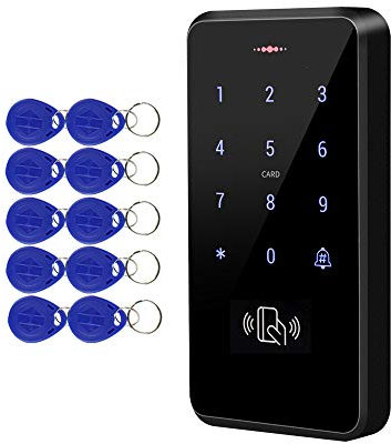 FTSTech DC12V IP68 RFID Wasserdichtes Türzugangskontrollsystem mit Wiegand 26/34 Support 3000 User + 10 Blue Keyfob (ID 125KH)