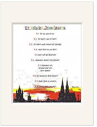 H. Brosien Bild Kölsches Grundgesetz § 1-11 Köln Kunstdruck Kölner Skyline 30cm
