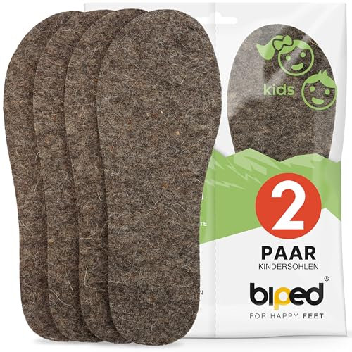 biped 2 Paar Kinder Filz Einlegesohlen aus reiner Wolle - Schuheinlagen aus natürlichem Filz für ein angenehmes Klima im Schuh z2755(34-35)