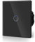 BSEED Interruttore tattile luce parete,Interruttori di commutazione moderni,Pannello di vetro con luce pilota,Nessuna funzione Wifi,1 Gang 1 via,86mm nero