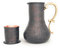 YDB Copper-KBS Serie,NEW2022 massives Kupfer, handgefertigt, graviert, 1.3 l Kupferkrug und 228 ml Becher-Set mit Deckel, Wasserkrug, Moscow Mule, Desktop/Nachttisch, Wasserkaraffe (antike Gravur)