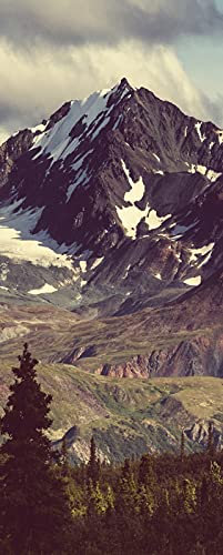 A.Monamour Sticker Porte Autocollant Poster De Porte 3D Nature De Paysage De Montagne De L'Alaska Vinyle Affiche De Porte Sticker Mural Papier Peint Art Décor 77 x 200 cm