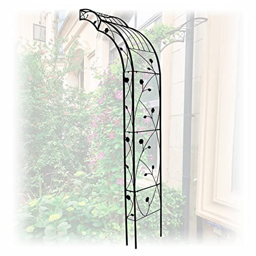 Arche Jardin Demi-latérale,Arcade À Rosiers en Fer Forgé, Gazebo D'arche De Jardin,Arceau À Rosiers d'escalade Végétale Tonnelle De Pergola,Décoré Jardin Pelouse/Porte D'entrée/Patio/Murs