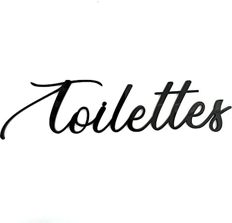 Plaque de Porte Maison - Toilettes, Salon, Chambre, Buanderie, Bain, Cuisine, Mot Décoratif Porte Autocollant 3D Plexi Noir Blanc Or Argent