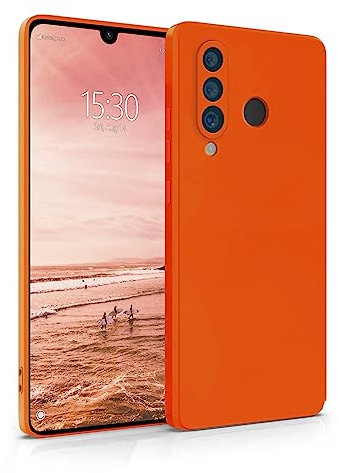 MyGadget Hülle für Huawei P30 Lite - robuste Silikon Schutzhülle TPU Case Slim Silikonhülle - Back Cover Kratzfest Handyhülle - Matt Orange