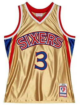 Mitchell & Ness NBA 75th Anniversary Swingman Jersey - #3 A. Iverson - Philadelphia 76ERS, Gold, M