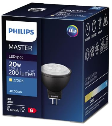 Philips Master LEDspot GU4 MR11 3.5W 200lm 24D - 827 | Reemplazo 20W