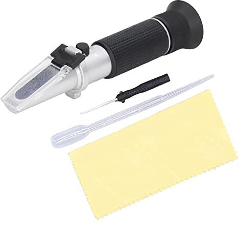 Brix-Refraktometer – Doppelskala, Spezifisches Gewicht und Brix, Refraktometer-Messgerät für Zucker, Getränke, Brauen