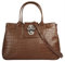 Cluty Handtasche Echt Leder Damen | Made in Italy, Leder Schultertasche mit Krokodilprägung, Umhängetasche mit Drehverschluss, Businesstasche | 016677