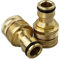 LAMXD Confezione da 2 connettori per rubinetto da giardino, 1,9 cm e 1,2 cm, 2 in 1, in ottone, filettatura femmina, per tubo flessibile, adattatore filettato per rubinetto