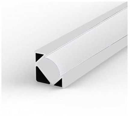 Profilé Aluminium Blanc Angle 2m pour Ruban LED Couvercle Blanc Opaque - SILAMP