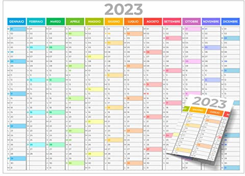 Jahresplaner 2024 - Format A0 (118 x 84 cm) 12 Monate | Wand- und Wandkalender (Grafiken Rainbow White)