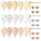 CREATCABIN 30Pcs Teardrop Stud Earring Findings 15 Styles Textured Earring Posts Stud Earrings Components Earring with Loop Stainless Steel for DIY Earring Jewelry Making 6x10mm(Silver/Gold/Rose Gold)