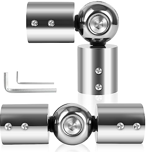 SEGNAYEN Scharnier-Winkelverbinder, Vorhangstangeneckverbinder, strapazierfähig, Erkerfenster-Vorhangstange, Ellenbogengelenk-Set für 2,5 cm Gardinenstange, verstellbare Eckvorhangstangenverbinder