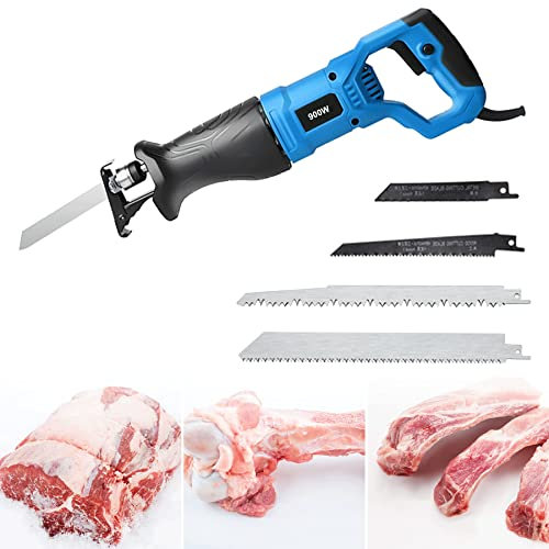 Sierra Eléctrica para Cortar Huesos y Carne, Sierra de Sable Electrica, Profesional Sierra de Sable para Cortar Madera, Metal, Plástico, Cuchillas de Cambio Rápido Sin Herramienta(Size:900W)