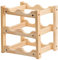 Wooden Wine Rack, 3 Tier 6 Bottles Wine Bottle Display Shelves, Free Standing Wine Storage Holder, Wine Racks for Kitchen Pantry Wine Cellar Bar Home Decoration (B)