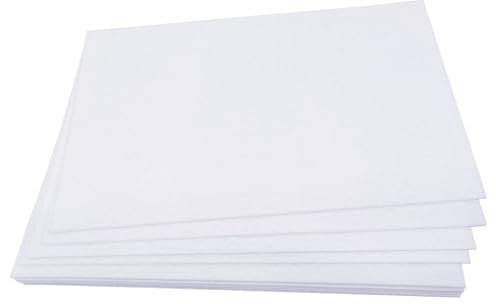 Jtnohx 2mm Steife Filzplatten, Dicke Filzstoff zum Basteln, 12pcs 17,78×28,7cm Filz Quadrate für Kunsthandwerk, Farbe Filz für Kissen und Polsterung (Weiß)