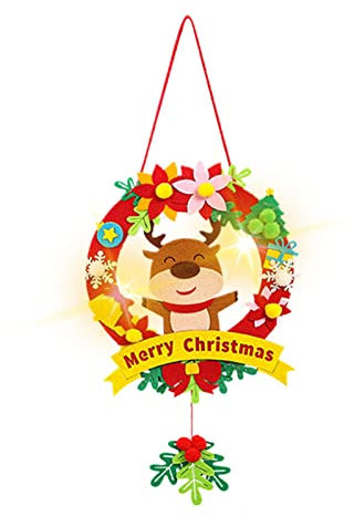 Aizuoni Weihnachtskranzdekorationen,Leuchtender Weihnachtsmann- -Elch-Frohe-Weihnachts-Türkranz - Weihnachtsmann Rentier Dekoration Weihnachten Türkranz Dekokranz