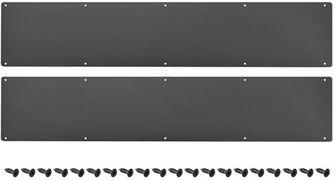 uxcell 2pcs Door Kick Plate, 6 x 30 Inches Aluminum Kick Plate Door Plate, 2 MM Thickness, for Exterior Front Door or Back Door, Black