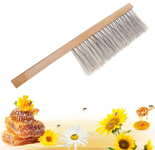 Acostop Imkerbürste für Imker - Natürliches Rosshaar Bienenbürste mit Holzgriff, Bienenstockbedarf Imkerausrüstung für Bienenhalter