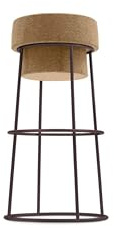 ZStyle Bouchon Hocker mit Flaschenverschluss aus Kork und Metall – Champagner – Sekt – Original Domitalia – Käfig – modern – Design – Weinbar Enoteca (L 40 x T 40 x H 76 cm, Rost)