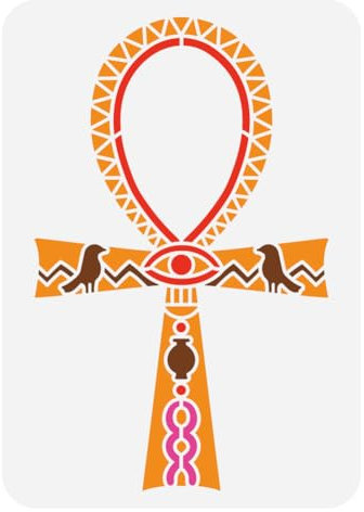 FINGERINSPIRE Ägyptische Ankh-Symbol-Schablone zum Malen, 21,1 x 29,7 cm, ägyptische Schilder, dekorative ägyptische Themenschablone zum Malen auf Wand, Holz, Boden, Fliesen, Leinwand, Stoff, Möbel