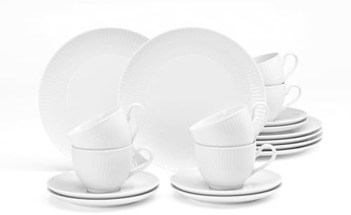 Seltmann Weiden 4052212139890 Kaffeesrvice 18-teilig, Kaffeetasse 0,25l, Teller 22,5cm, 6X Untertasse 16cm, Porzellan