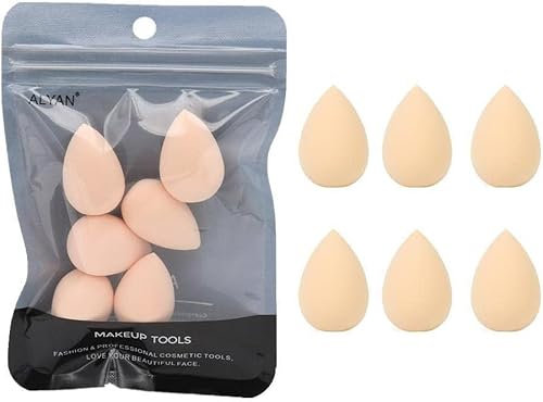 DPWOUM 6Pcs Mini Makeup Sponge Small Beauty Sponge Blender Set for Foundation, Powder, Concealer Highlight,and Eye Shadow, Puffs and Wedges,Makeup Sponges, Puffs and Wedges