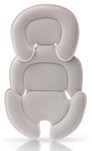 Innokids Säuglings Autositz Einsatz, Neugeborener Kopf-Stützkissen und Körper-Stützkissen für Babys Anzug für Baby-Autositze und Kinderwagen (Beige)