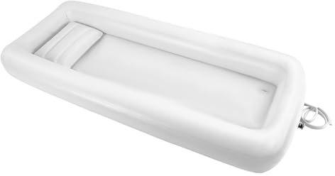 Baignoire gonflable médicale avec pompe à air, pompe à air électrique, baignoire en PVC pour adulte, douche côté lit, kit de bain pour une utilisation à la maison ou dans les hôpitaux