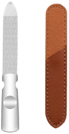 VAEIORP 1 pcs Des fichiers à ongles professionnels en acier inoxydable à double face pour femmes et hommes réutilisables et résistants pour la manucure des ongles naturels