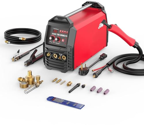 ZYT-DHRUCB Saldatrice, Saldatore Sinergico Multiprocesso,AC/DC 200A, per Saldare Acciaio Inossidabile, Alluminio, Rame,110V/220V