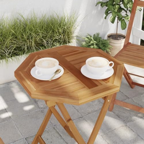 Homgoday Tischplatte Ersatztischplatte Holztischplatte Ersatzplatte Holz Platte für Gartentisch Beistelltisch Esstisch Bistrotisch 50x50x2,5 cm Achteckig Massivholz Teak