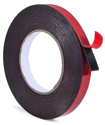 maxtachi Doppelseitiges Klebeband Extra Stark,10m Starke Haftung Klebeband Doppelseitig Extra Stark,Schalldämmung und Schwingungsdämpfung,Für Beschilderungen, Namensschilder,Fensterdekorationen-Schwar