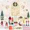 Wentsent Wichteltür Komplettset, Zubehör Weihnachten mit Baustelle und Backset, Miniatur Wichtel Zubehör, Weihnachtsdekoration, Kinderzimmer Dekoration für Weihnachten, DIY Geschenk für Kinder